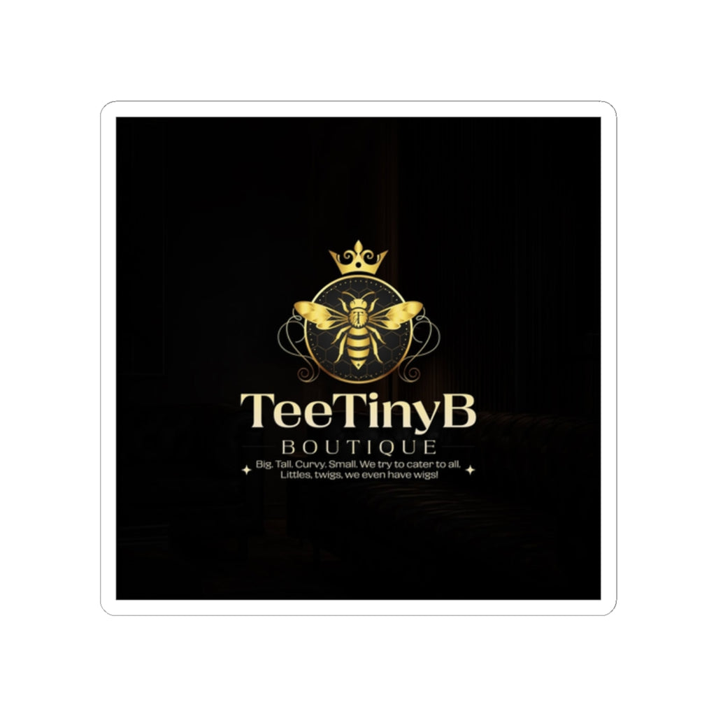 Gold Bee Logo Kiss-Cut Sticker — TeeTinyB Boutique Branding Sticker