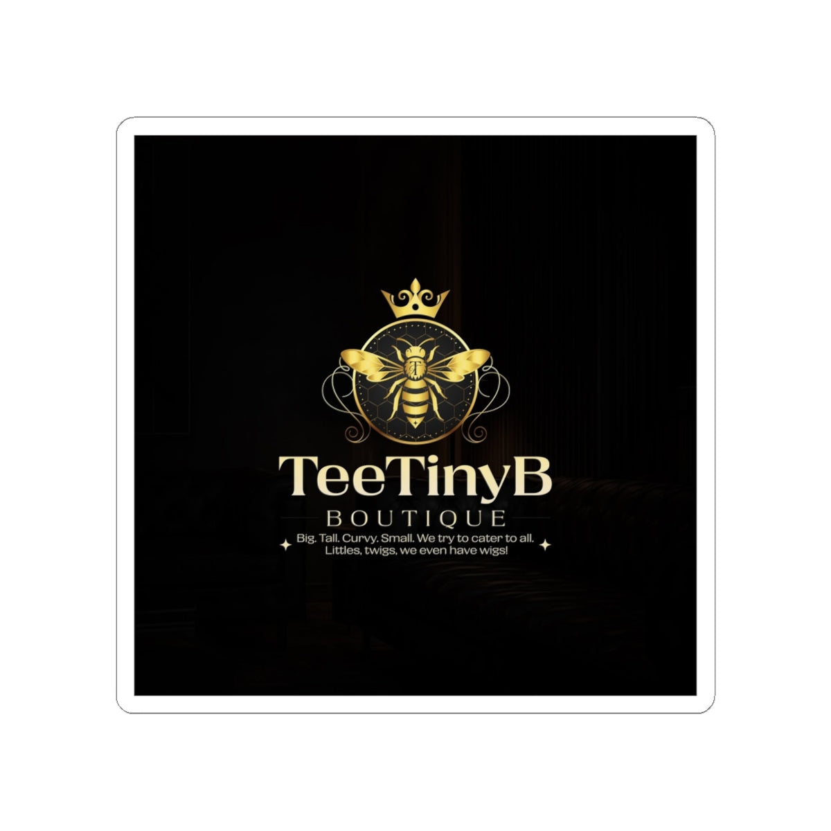 Gold Bee Logo Kiss-Cut Sticker — TeeTinyB Boutique Branding Sticker