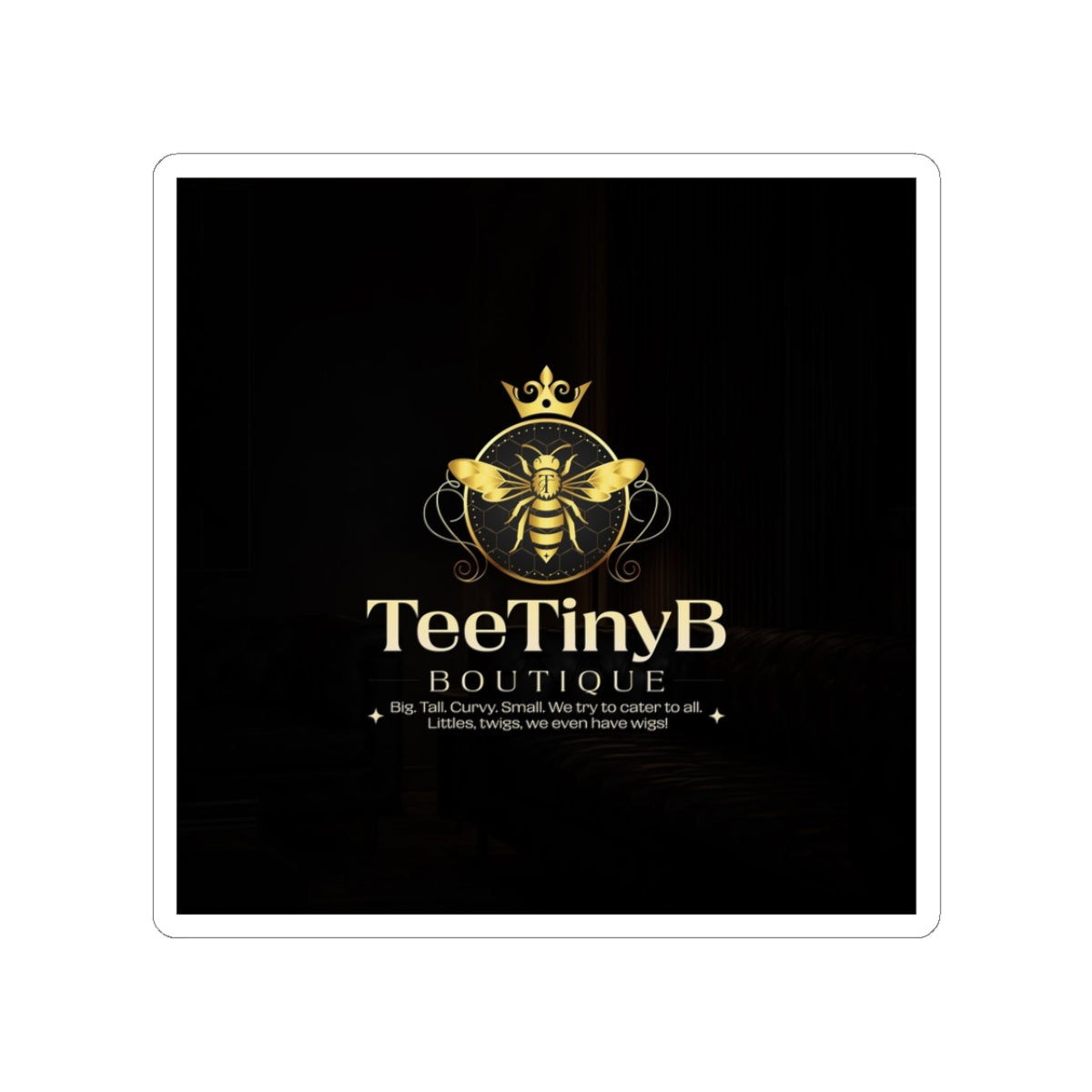 Gold Bee Logo Kiss-Cut Sticker — TeeTinyB Boutique Branding Sticker