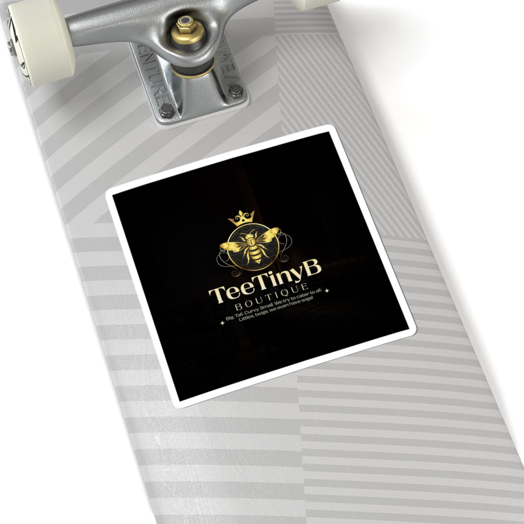 Gold Bee Logo Kiss-Cut Sticker — TeeTinyB Boutique Branding Sticker