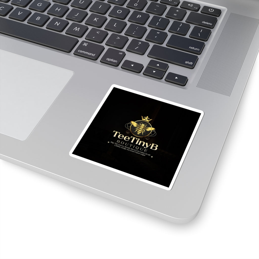 Gold Bee Logo Kiss-Cut Sticker — TeeTinyB Boutique Branding Sticker