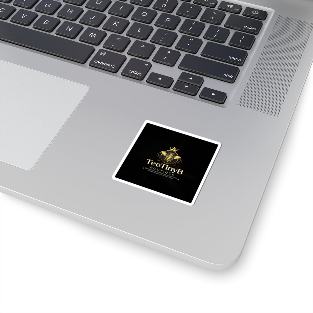 Gold Bee Logo Kiss-Cut Sticker — TeeTinyB Boutique Branding Sticker